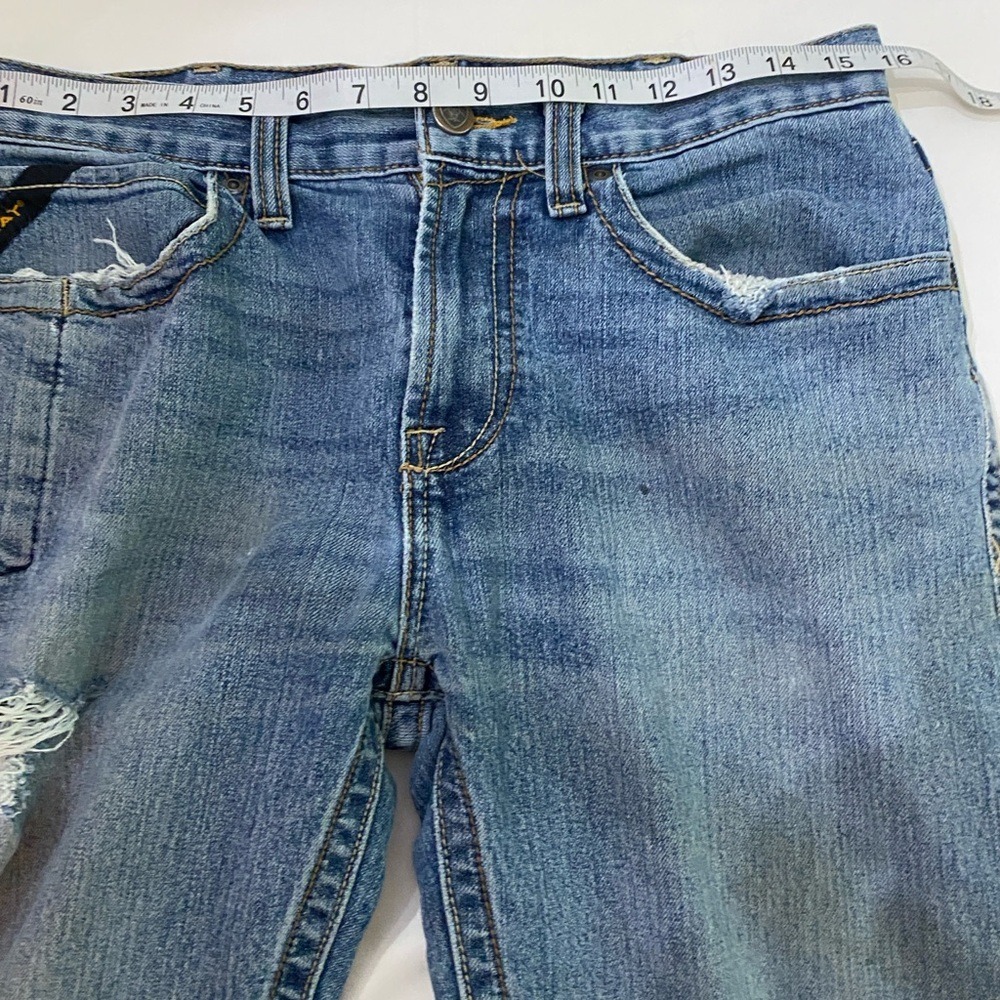 ARIAT REBAR M7 Slim Straight Rico Medium Wash Distressed Work Denim Jeans SZ 32 - Picture 11 of 13